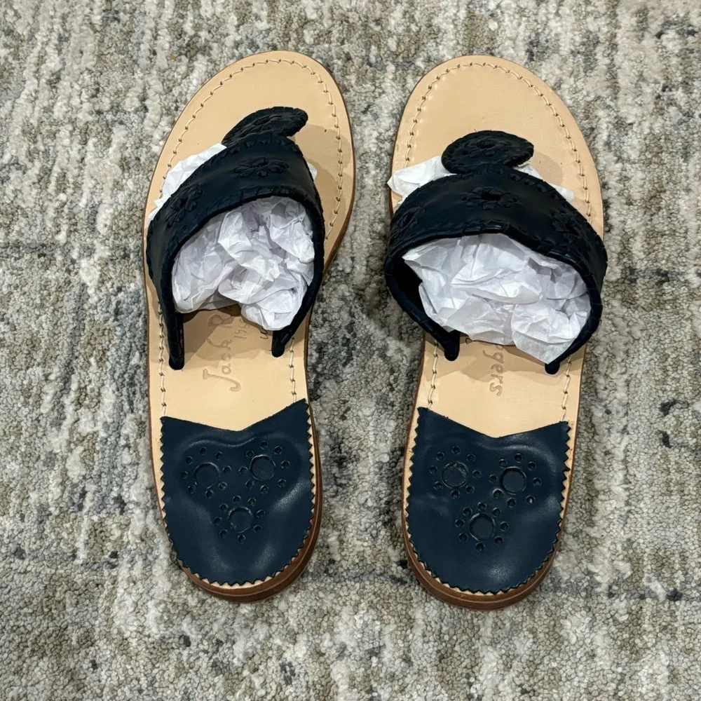 New! Jack Rogers Jack Flat Sandal Midnight Navy Blue Size 7 - Picture 6 of 10